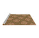 Sideview of Machine Washable Transitional Mahogany Brown Rug, wshpat2531brn