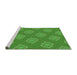 Sideview of Machine Washable Transitional Neon Green Rug, wshpat2531grn