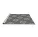 Sideview of Machine Washable Transitional Grey Gray Rug, wshpat2531gry