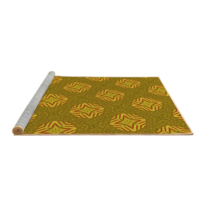 Sideview of Machine Washable Transitional Mahogany Brown Rug, wshpat2531yw