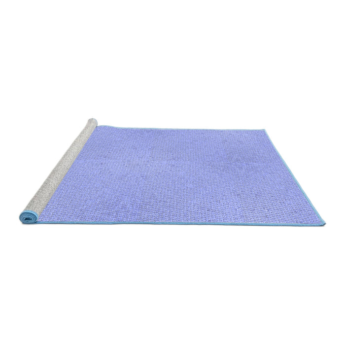 Sideview of Machine Washable Transitional Light Slate Blue Rug, wshpat2532blu