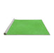 Sideview of Machine Washable Transitional Emerald Green Rug, wshpat2532grn