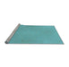 Sideview of Machine Washable Transitional Bright Turquoise Blue Rug, wshpat2532lblu