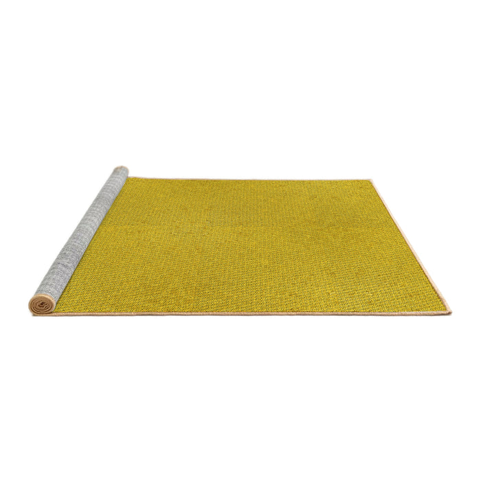 Sideview of Machine Washable Transitional Yellow Rug, wshpat2532yw