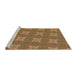 Sideview of Machine Washable Transitional Saddle Brown Rug, wshpat2533brn