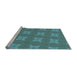 Sideview of Machine Washable Transitional Dark Turquoise Green Rug, wshpat2533lblu