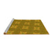 Sideview of Machine Washable Transitional Yellow Rug, wshpat2533yw