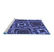 Sideview of Machine Washable Transitional Light Slate Blue Rug, wshpat2534blu