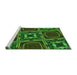 Sideview of Machine Washable Transitional Dark Forest Green Rug, wshpat2534grn