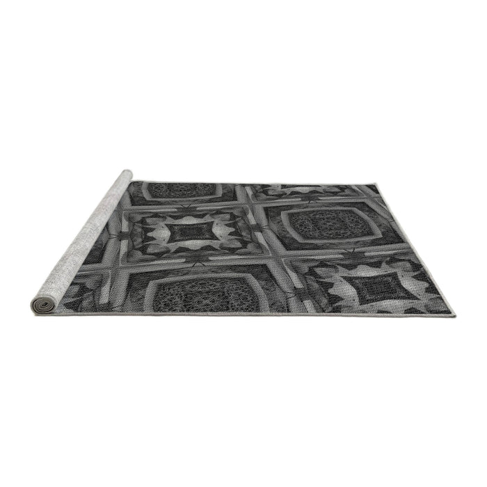 Sideview of Machine Washable Transitional Gray Rug, wshpat2534gry