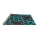 Sideview of Machine Washable Transitional Dark Slate Grey Green Rug, wshpat2534lblu