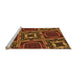 Sideview of Machine Washable Transitional Saffron Red Rug, wshpat2534org