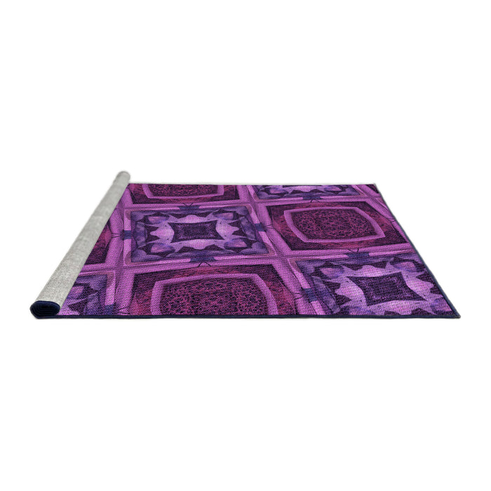 Sideview of Machine Washable Transitional Purple Rug, wshpat2534pur