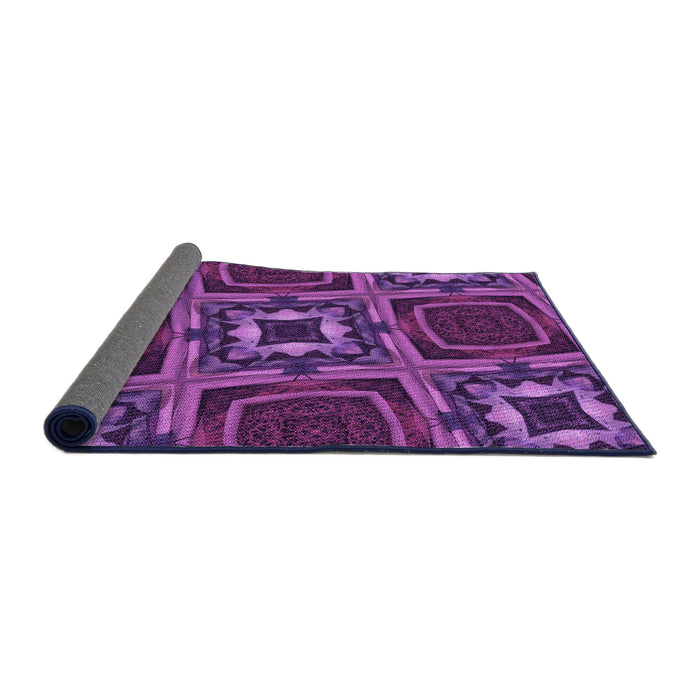 Thickness of Patterned Purple Rug, pat2534pur