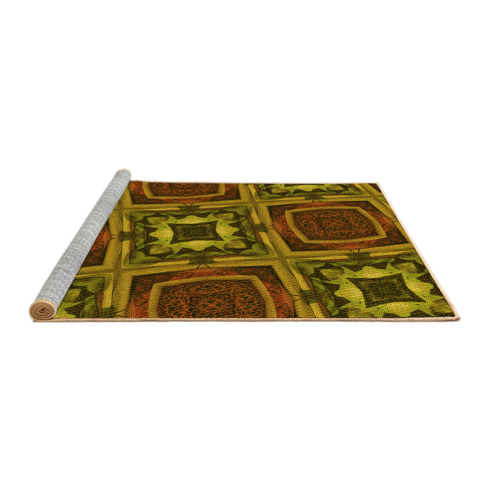 Sideview of Machine Washable Transitional Red Brown Rug, wshpat2534yw