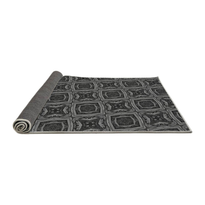 Thickness of Patterned Charcoal Black Rug, pat2535gry