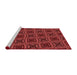 Sideview of Machine Washable Transitional Cranberry Red Rug, wshpat2535rd