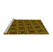 Sideview of Machine Washable Transitional Night Red Rug, wshpat2535yw