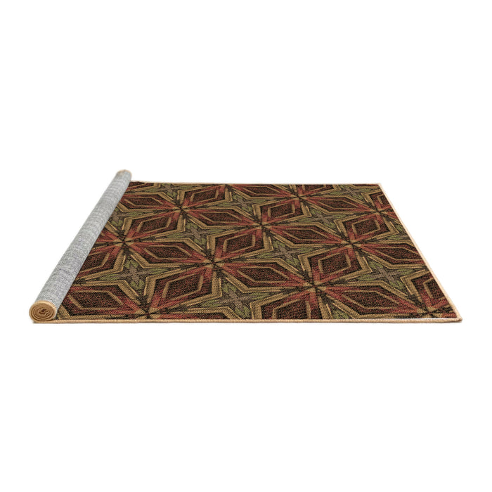 Sideview of Machine Washable Transitional Light Brown Rug, wshpat2536brn
