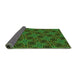 Thickness of Patterned Dark Lime Green Rug, pat2536grn