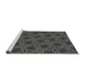 Sideview of Machine Washable Transitional Platinum Gray Rug, wshpat2536gry