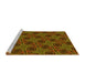 Sideview of Machine Washable Transitional Sedona Brown Rug, wshpat2536yw