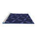 Sideview of Machine Washable Transitional Deep Periwinkle Purple Rug, wshpat2537blu