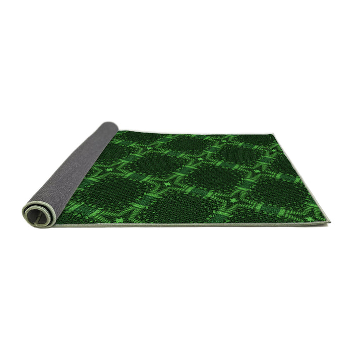 Thickness of Patterned Green Rug, pat2538grn