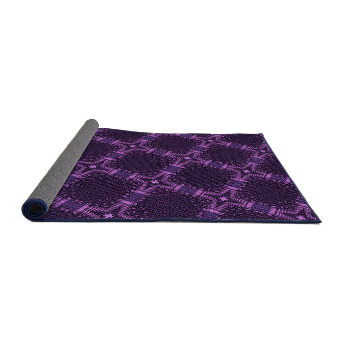 Thickness of Patterned Deep Purple Rug, pat2538pur