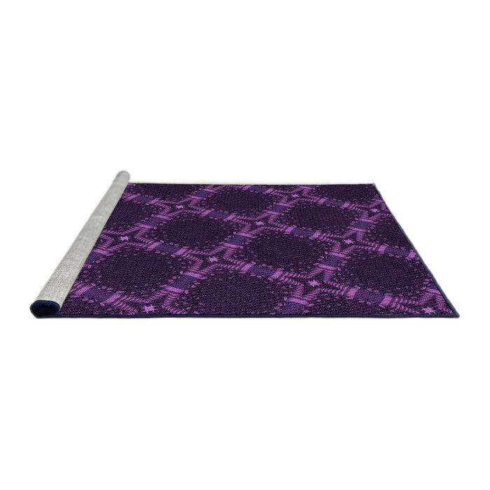 Sideview of Machine Washable Transitional Deep Purple Rug, wshpat2538pur