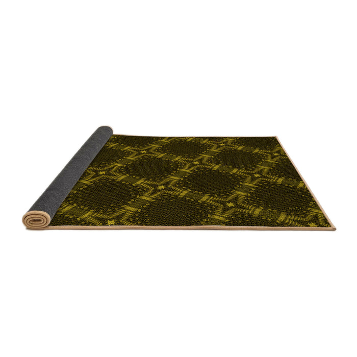 Thickness of Patterned Dark Bronze Brown Rug, pat2538yw
