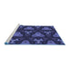 Sideview of Machine Washable Transitional Royal Blue Rug, wshpat2539blu