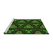 Sideview of Machine Washable Transitional Dark Lime Green Rug, wshpat2539grn