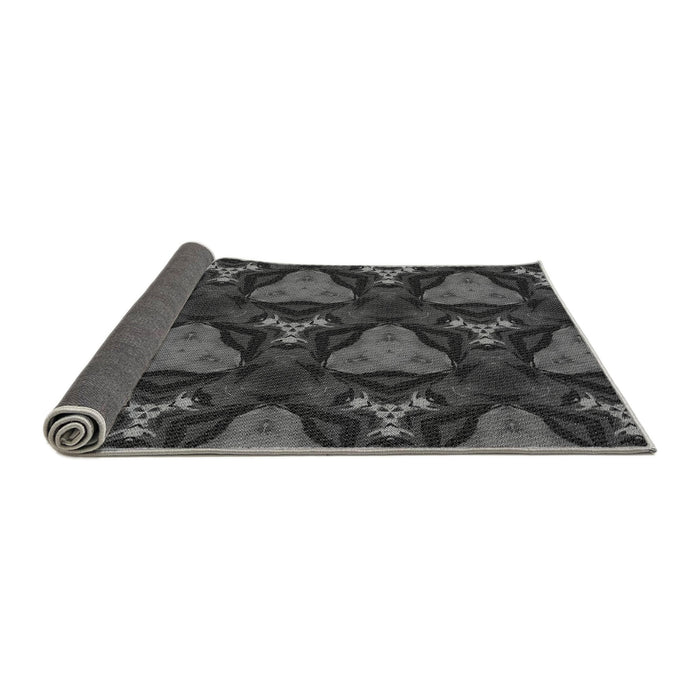 Thickness of Patterned Charcoal Black Rug, pat2539gry