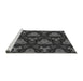 Sideview of Machine Washable Transitional Charcoal Black Rug, wshpat2539gry