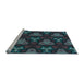 Sideview of Machine Washable Transitional Charcoal Black Rug, wshpat2539lblu