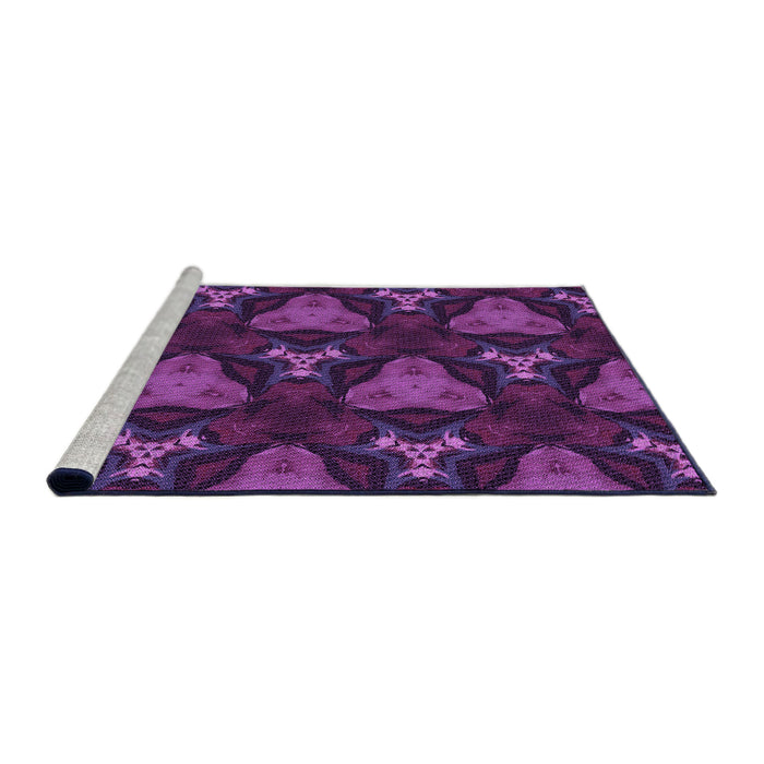 Sideview of Machine Washable Transitional Dark Orchid Purple Rug, wshpat2539pur