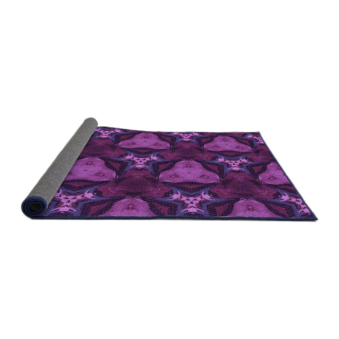 Thickness of Patterned Dark Orchid Purple Rug, pat2539pur