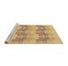 Sideview of Machine Washable Transitional Chrome Gold Yellow Rug, wshpat254brn