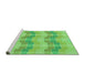 Sideview of Machine Washable Transitional Emerald Green Rug, wshpat254grn