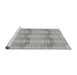 Sideview of Machine Washable Transitional Silver Gray Rug, wshpat254gry