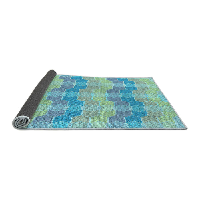 Thickness of Patterned Macaw Blue Green Rug, pat254lblu