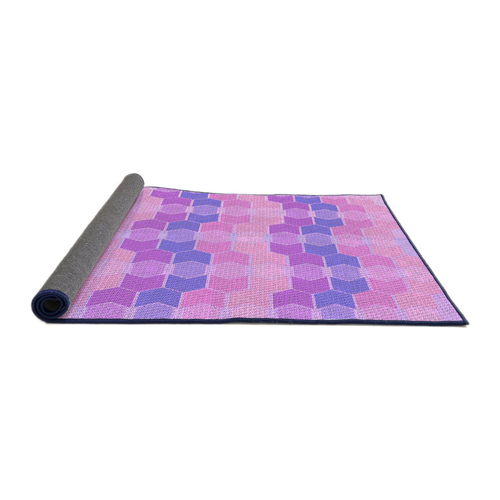 Thickness of Patterned Violet Purple Rug, pat254pur