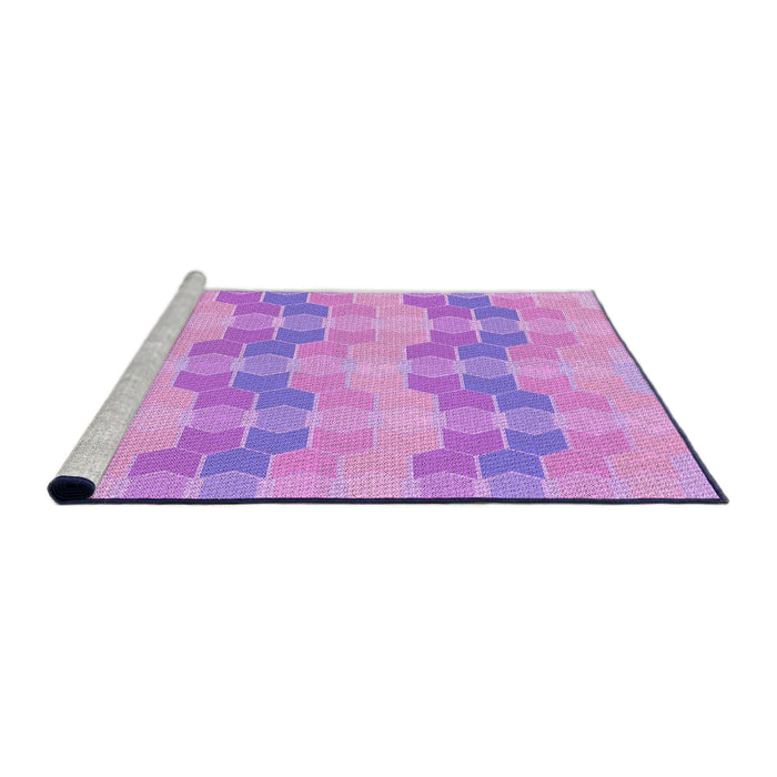 Sideview of Machine Washable Transitional Violet Purple Rug, wshpat254pur
