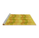 Sideview of Machine Washable Transitional Yellow Rug, wshpat254yw