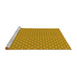 Sideview of Machine Washable Transitional Yellow Rug, wshpat2540yw