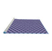 Sideview of Machine Washable Transitional Blue Rug, wshpat2541blu