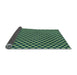 Thickness of Patterned Deep Teal Green Rug, pat2541lblu