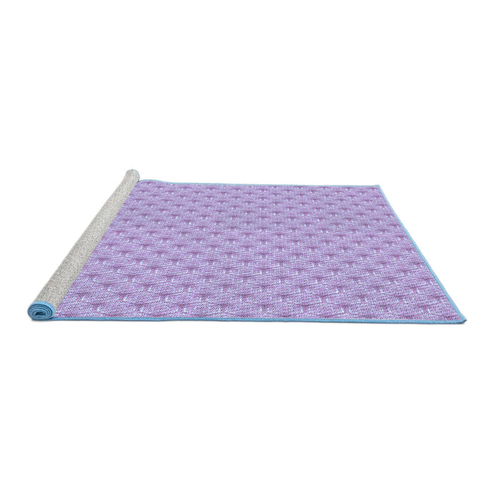 Sideview of Machine Washable Transitional Lilac Purple Rug, wshpat2544blu