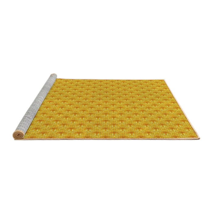 Sideview of Machine Washable Transitional Gold Yellow Rug, wshpat2544yw